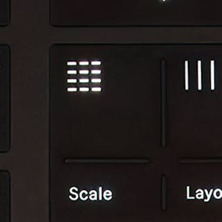 Detail photo of Push’s Note Mode button.